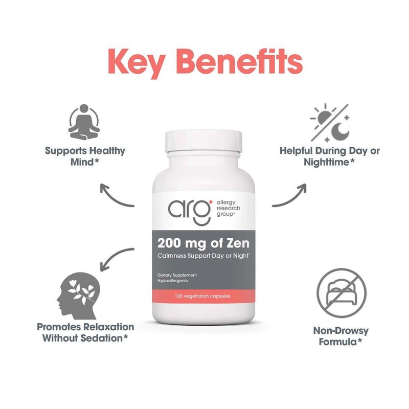 Nutricology ZenMind 550 mg GABA and 200 mg L-Theanine, 120 Capsules | Non-Drowsy GABA and L-Theanine Formula for Calmness and Relaxation Support Day or Night, 60 Servings