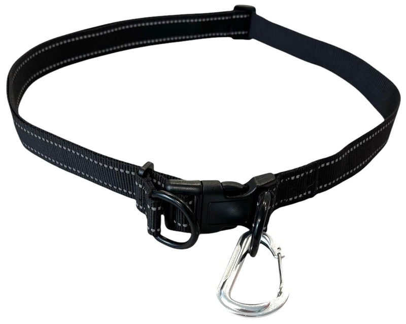 Shed Defender Hands Free Dog Leash Belt - Seen on Shark Tank - Attaches to Any Leash, Jogging & Running, Heavy Duty Buckle, Reflective Stitching, Adjustable one Size fits All, Designed in USA (Black) Black