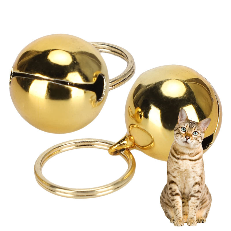 2 Pack Rustproof Copper Bells Extra Loud Cat Dog Portable Collar Bell for Birds and Wildlife Protection (Gold) - BeesActive Australia