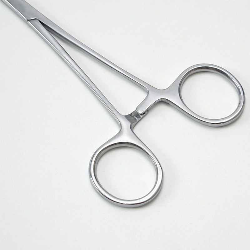 Pack of 2 12.5 cm straight and curved heads hook remover pliers, fishing hook remover, artery clamp, tick removal, stainless steel tweezers, fishing release pliers, screw clamp saw tooth design - BeesActive Australia