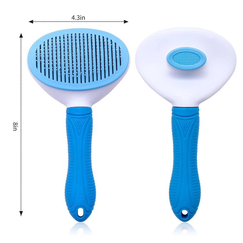 Self Cleaning Slicker Brush, Cat and Dog Brush, Indoor Cat and Dog Grooming Shed Brush, Easy to Remove Loose Undercoat, Used for Long Hair and Short Hair Cat and Dog Hair Removal Brushes, with Massage