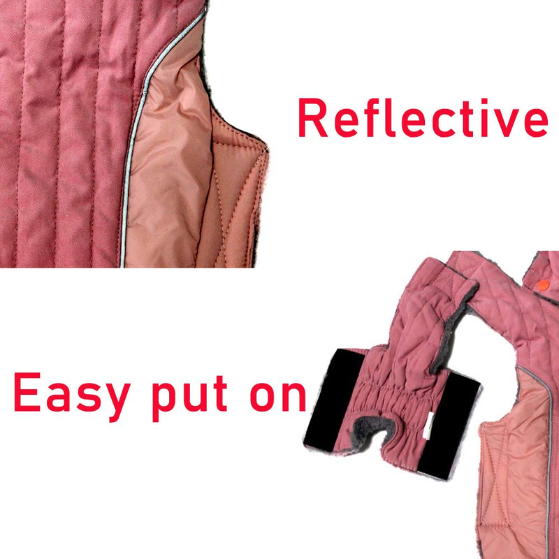 Fleece Dog Hoodie for Small Medium Dogs Super Warm Puppy Jacket for Cold Winter Dog Coats,Pink M Medium (Pack of 1) Pink - BeesActive Australia