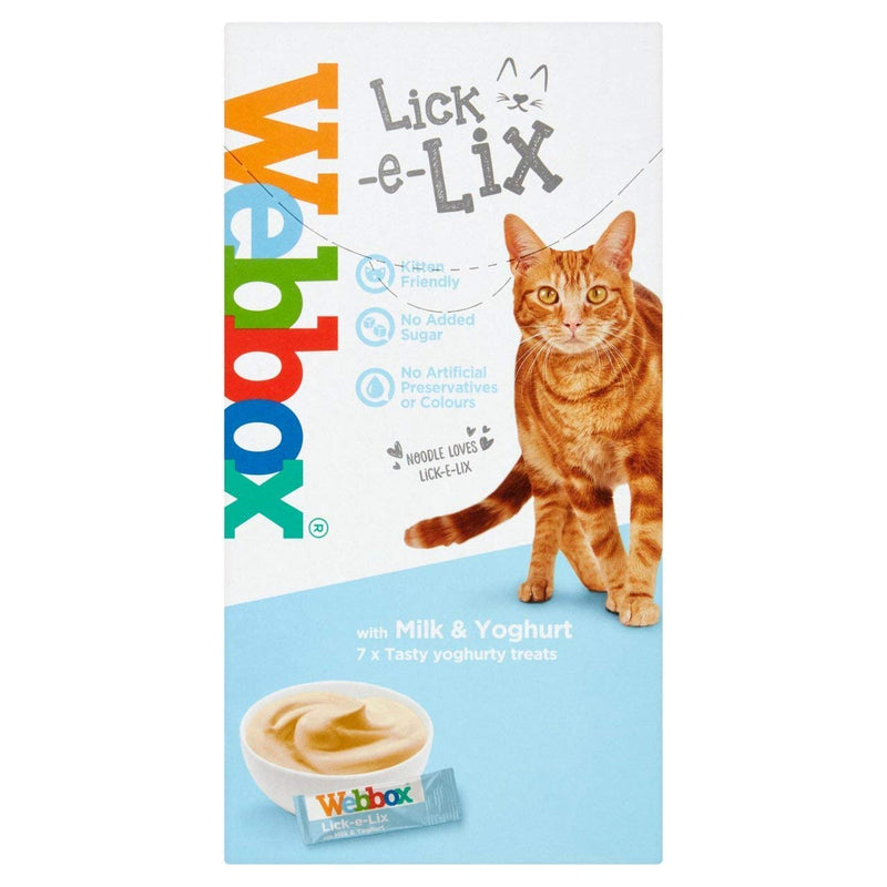 Webbox Cats Delight Lick E Lix Cream with Yoghurt and Milk 7x10gm Sachets