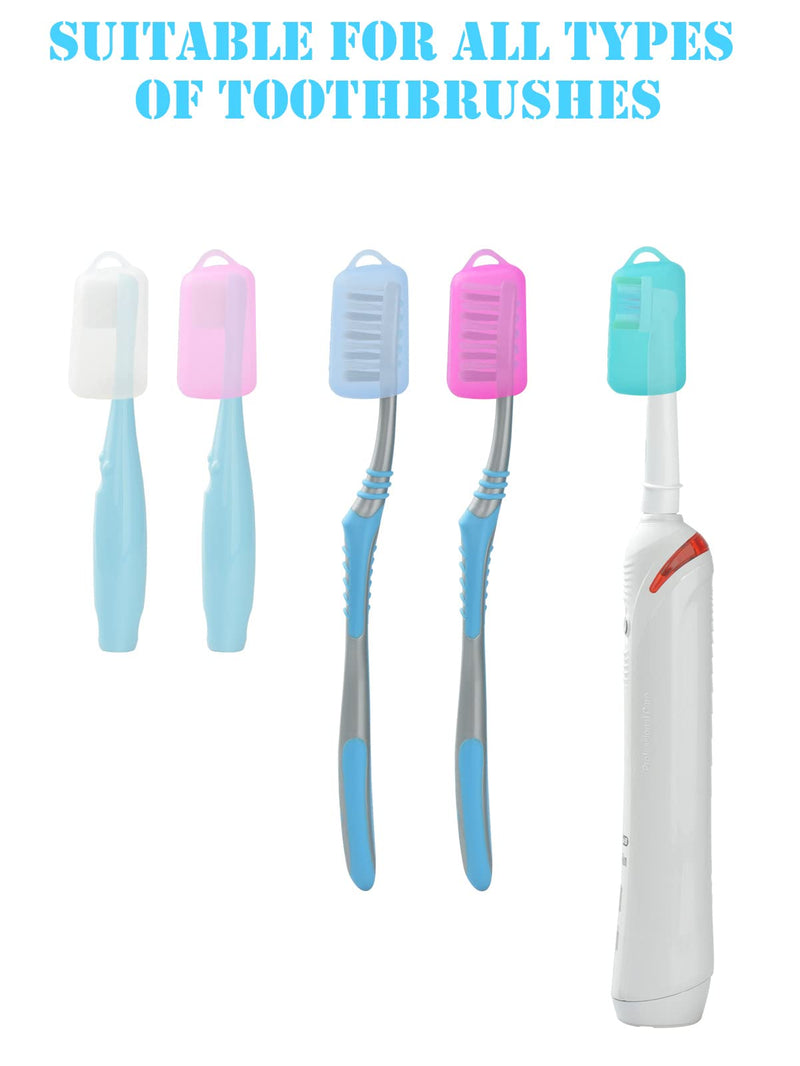 5 Packs Toothbrush Covers, Silicone Toothbrush Covers Caps for for Electric Toothbrush Replacement Head & Manual Toothbrush, Toothbrush Travel Essentials Azure - BeesActive Australia