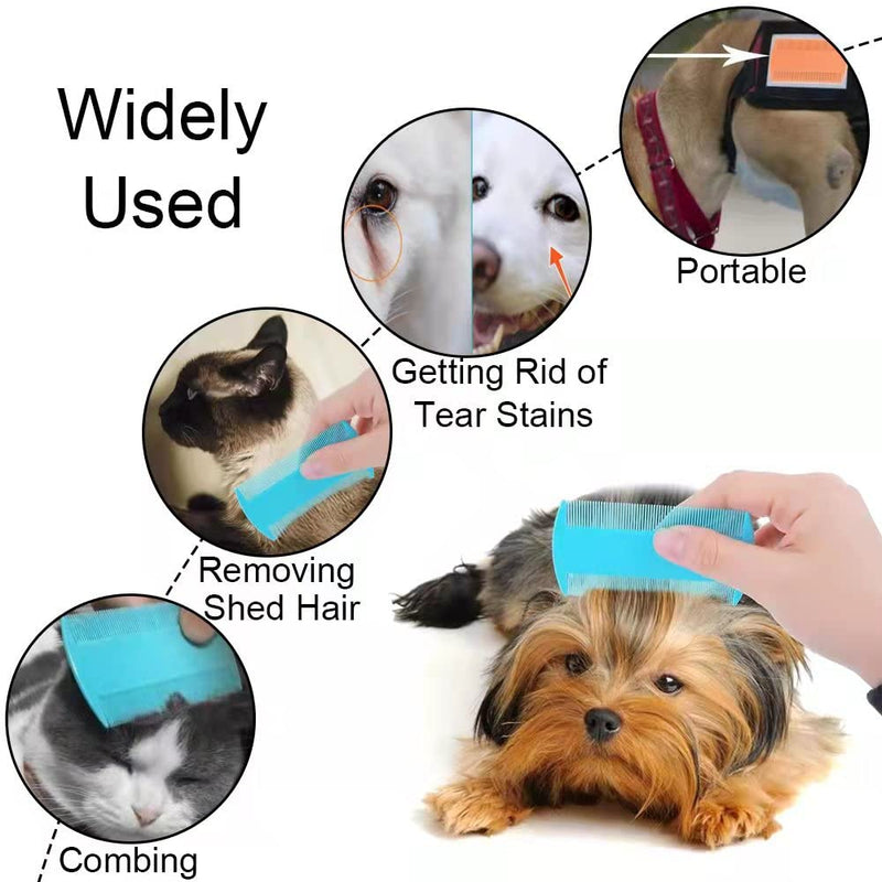 6 Pcs Pet Flea Combs, Dog Cat Combs, Hair Removal Massaging Shell Combs, Pet Combs for Removal Dandruff, Hair Stain(Random Colour) - BeesActive Australia