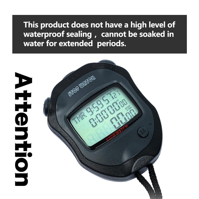 Professional Timer Stopwatch, Digital Sports Stopwatch with Countdown Timer, 100 Lap Memory, 0.01 Second Timing,Multi Functional Stopwatch for Swimming Running Rowing