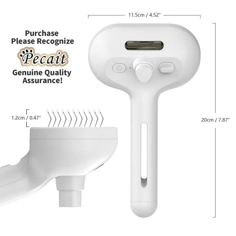 Spray Cat Brush for Shedding, 3 In 1 Steam Cat Brush Remove Static Flying Hair Pet Grooming Brush Self Cleaning Dog Brush for Long and Short Hair Dogs and Cats Remove Tangled Loose Hair (White) White - BeesActive Australia