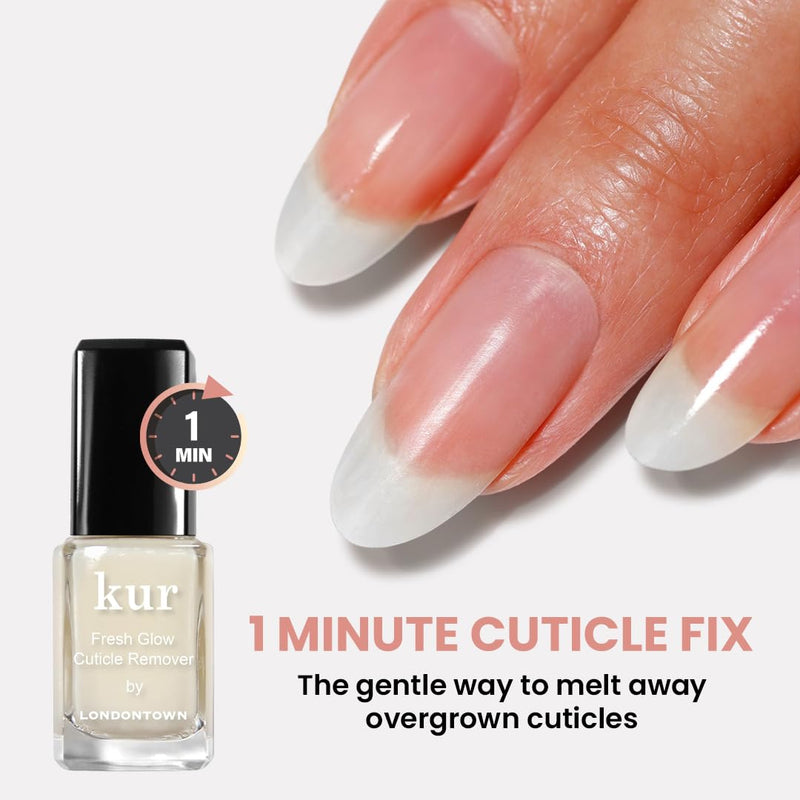LONDONTOWN Fresh Glow Cuticle Remover - Instant Cuticle Remover Liquid - No Tool or Cutting Moisturizing Softening Nail Care for Dry, Damaged Cuticles, .40fl oz Original (0.4 fl oz) - BeesActive Australia