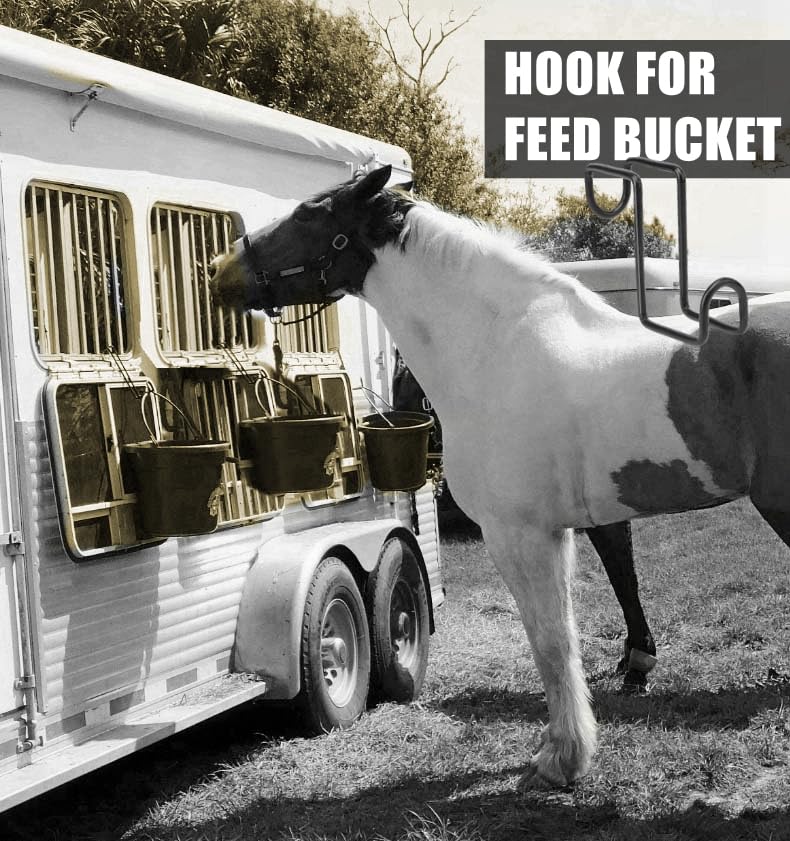 4Pcs 8 Inch Tack Hook,Heavy Duty Over Rail Bridle Hooks Horse Stall Hooks for Horse Tack Room,Stable,Barn,Trailer - BeesActive Australia
