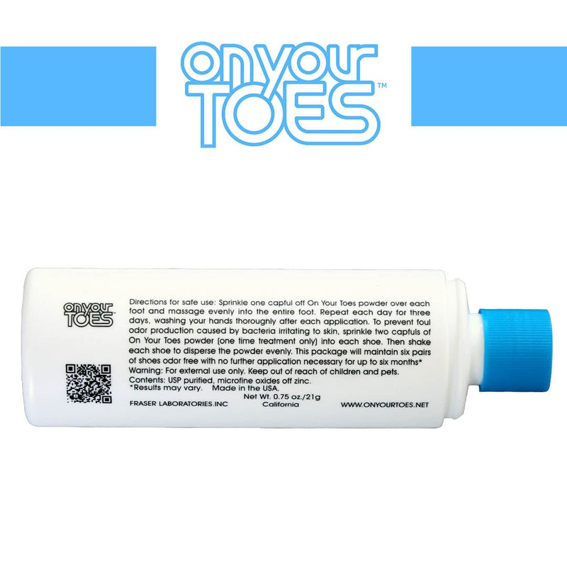 On Your Toes Natural Foot and Shoe Odor Eliminator –Shoe Deodorizer with Body Powder to Neutralize Smelly Odors – Long-Lasting, Fast-Acting Foot Powder for Kids and Adults (3 Pack) 0.75 Ounce (Pack of 3) - BeesActive Australia