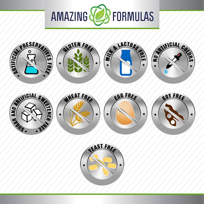 Amazing Formulas L-Glutamine Amino Acid Supplement | 500 Mg | Capsules | Non-GMO | Gluten-Free | Made in USA (1 Pack | 120 Count) Unflavored 1 Count (Pack of 1) - BeesActive Australia