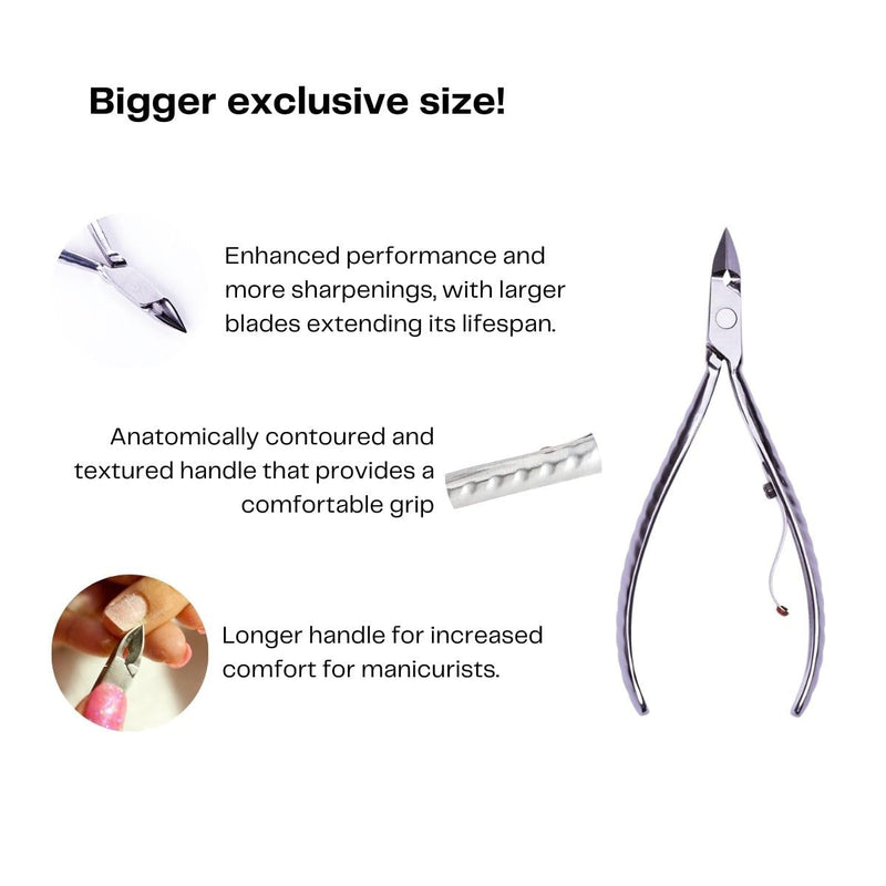 Professional Cuticle Nipper Mundial 772 PR - Brazilian Manicure Quality Long Handle Stainless Steel Trimmer Cutter for Fingernails and Toenails 1 Count (Pack of 1) - BeesActive Australia