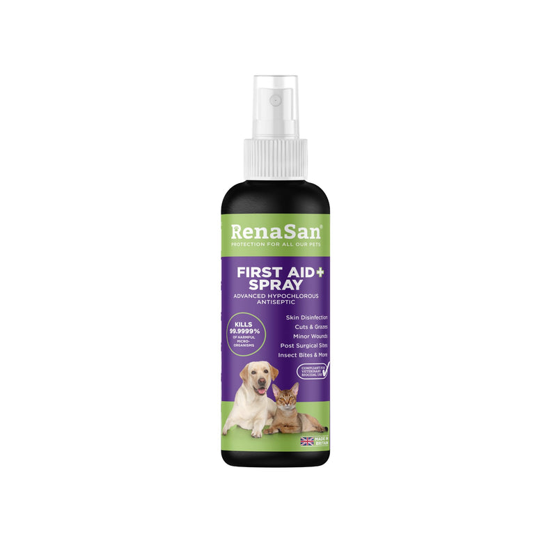 RenaSan Animal First Aid Spray (100ml) – Wound Disinfection, Kills Bacteria & Stops Itching, Alcohol-Free, Non-irritating, for Dogs, Cats & all other animals. 100ml