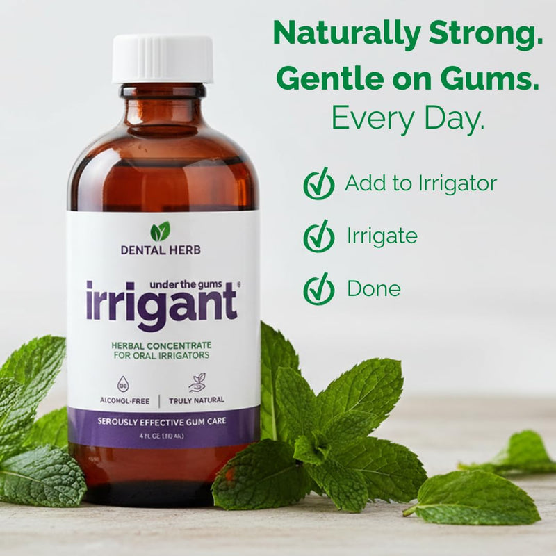 Dental Herb Company Under The Gums Irrigant Solution for Water Flosser 4oz 4 Fl Oz (Pack of 1)