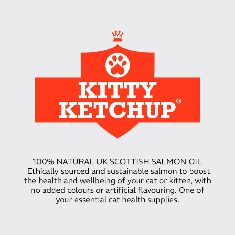 Pure Scottish Salmon Oil for Cats - 500ml | 100% Pure Natural Omega 3, 6 & 9 Fish Oil for Cats | Salmon Oil Cats - Cat Supplement - Omega 3 for Cats - Cat Fish Oil - Cat Salmon Oil | Kitty Ketchup