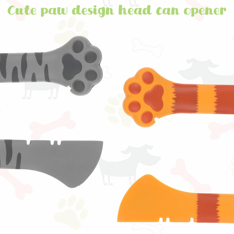 2 Pcs Cute Cat Paw Food Spoon, Cat Spoons for Wet Food Pet Food Spoon Silicone Cat Can Opener with Spoon Cat Food Spatula Mixing Spoons for Dog Cat Canned Food - BeesActive Australia