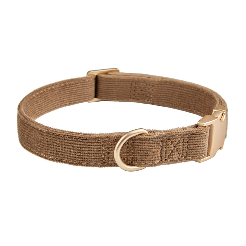YUDOTE Ultra Soft Dog Collar Natural Cotton Cord for Small Dogs with Sensitive Skin, Brown S (Pack of 1) Brown - BeesActive Australia