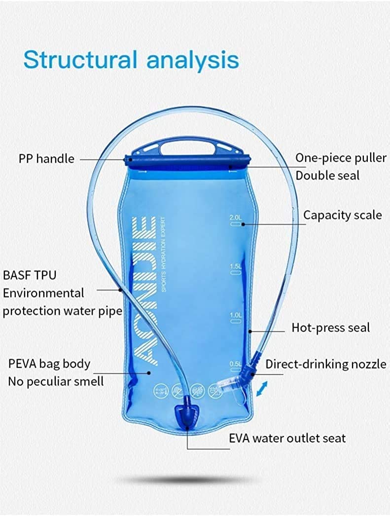 AONIJIE Hydration Bladder Water Reservoir Bag BPA Free for Hiking Biking Climbing Hunting Running 1.5L