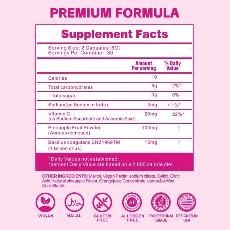 Vaginal Probiotic Gummies for Women – Advanced Feminine Balance & pH Support, Healthy Odor & Vaginal Flora, Immune & Digestive Health – Vegan, Gluten-Free – Hawaiian Pineapple – 60C