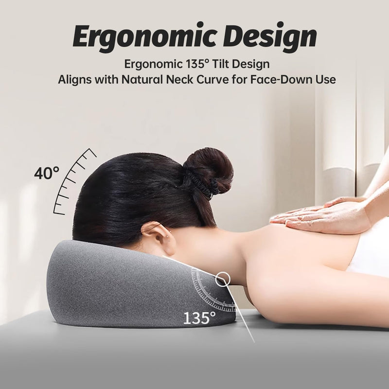 Face Down Pillows for Massage Table, Massage Headrest for Bed, Face Cradle for Spa, BBL Pillow After Surgery Post Eye Surgery Recovery & Vitrectomy Recovery Equipment Removable Cover Grey - BeesActive Australia