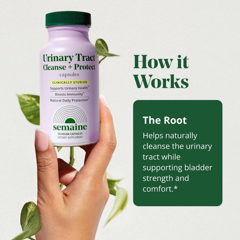 Semaine Urinary Tract Cleanse & Protect – 30 ct, Bladder Support Supplement for Women, Flushes Urinary Tract. Combines Cranberry Proanthocyanidins with Hibiscus. Original Sized Jar - BeesActive Australia