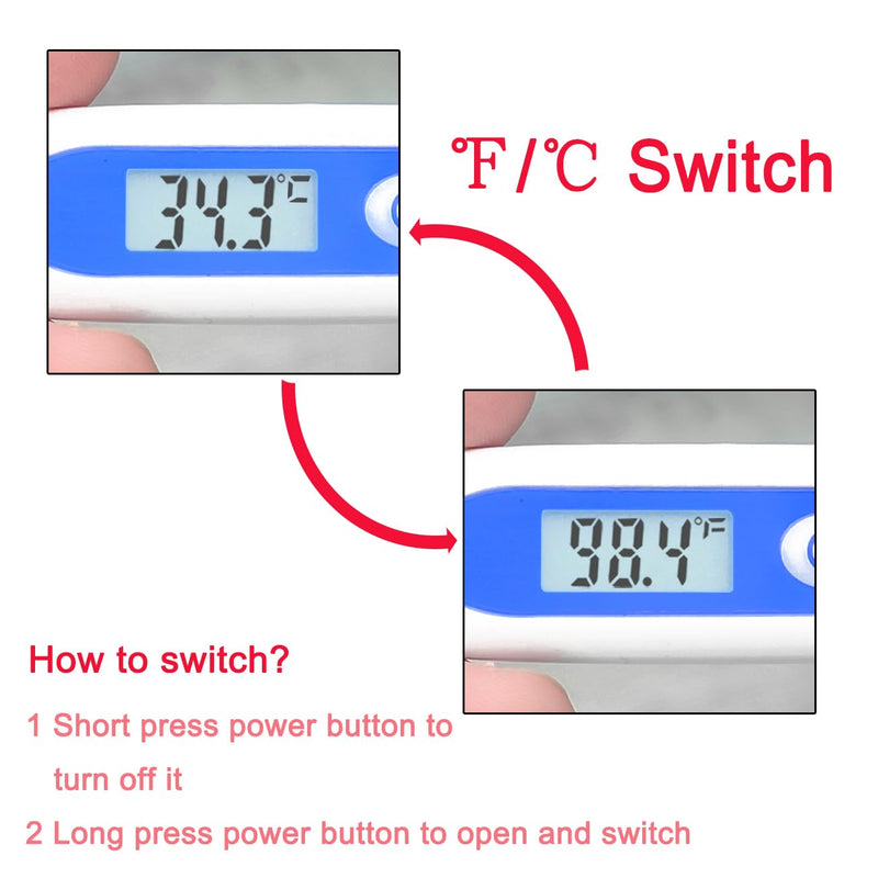 Oral Thermometer, Digital Thermometer for Fever (A, Pack of 4) A