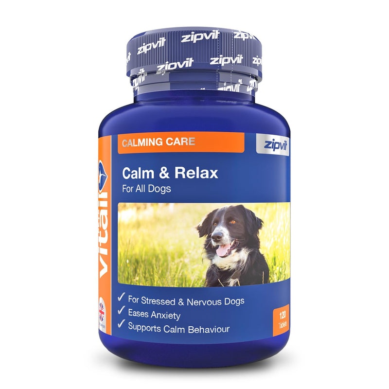 Zipvit Dog Calming Tablets, Natural Calming Support, Reduces Stress, Anxiety, Fear and Separation Anxiety, 120 Tablets, Liver Flavour