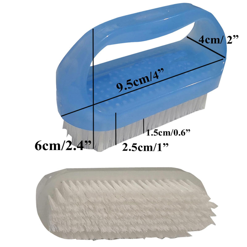 Coralpearl Nail Brushes X 2 for Cleaning Hands, Fingers, Feet & Toes with Cuticle Cleaner, Small Soft Nylon Bristle Scrub Set with Handle for Fingernail Manicure & Toenail Pedicure - BeesActive Australia