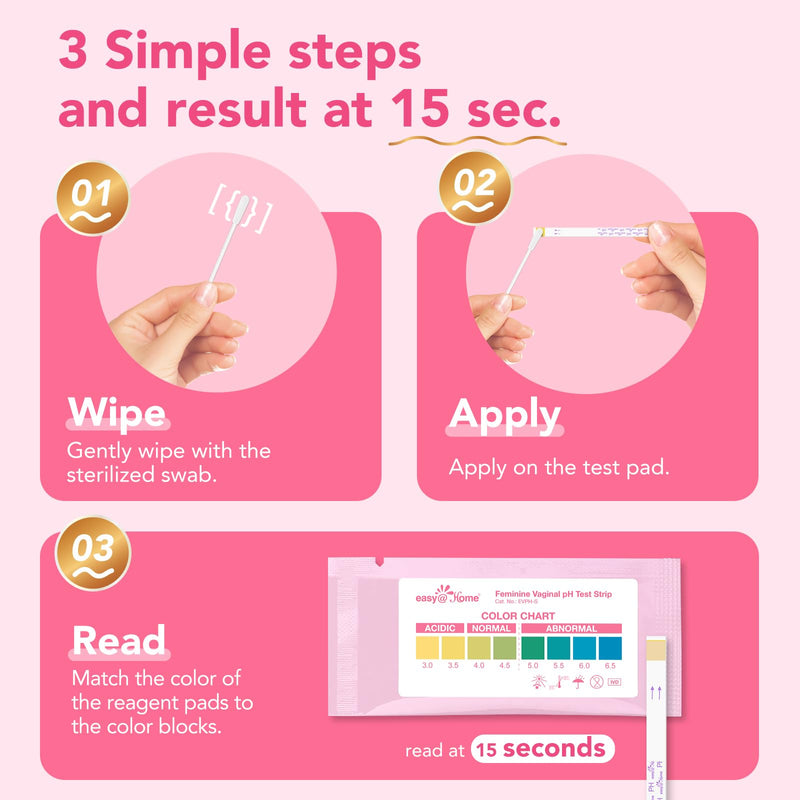 Easy@Home Vaginal pH Test -10 Strips | BV Test Kit at Home for Women | Yeast Infection Test + pH Balance for Women 1 Count (Pack of 10)