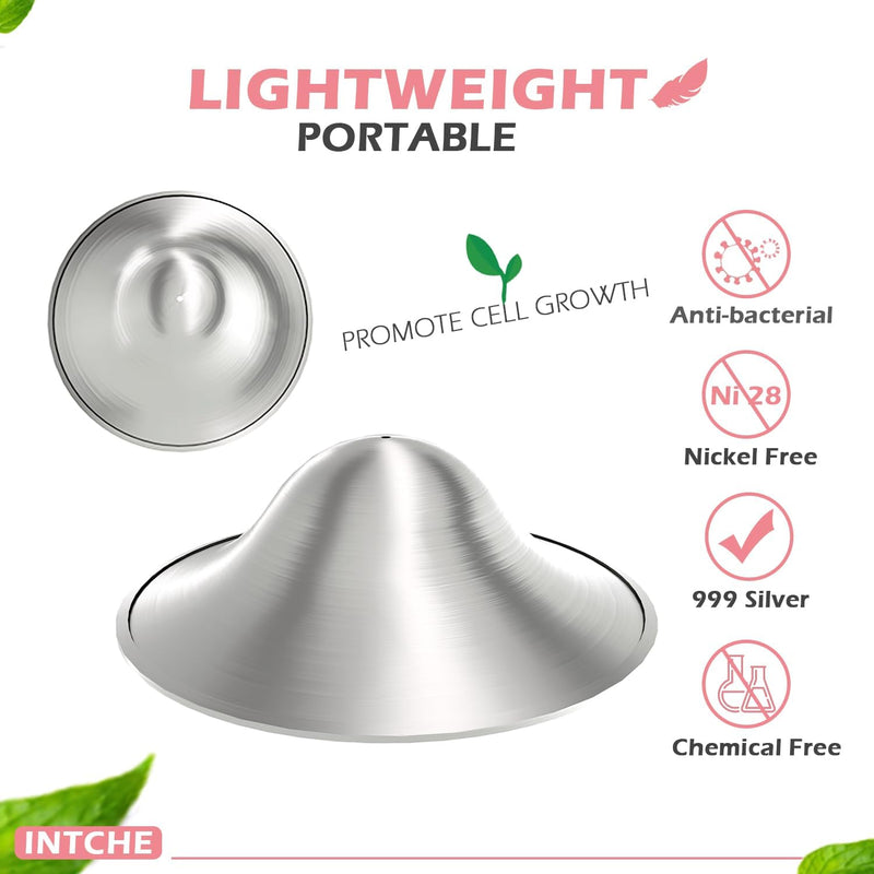 Silver Nursing Cups - Nipple Shields for Nursing Newborn - Soothe and Protect Your Nursing Nipples-Large - BeesActive Australia