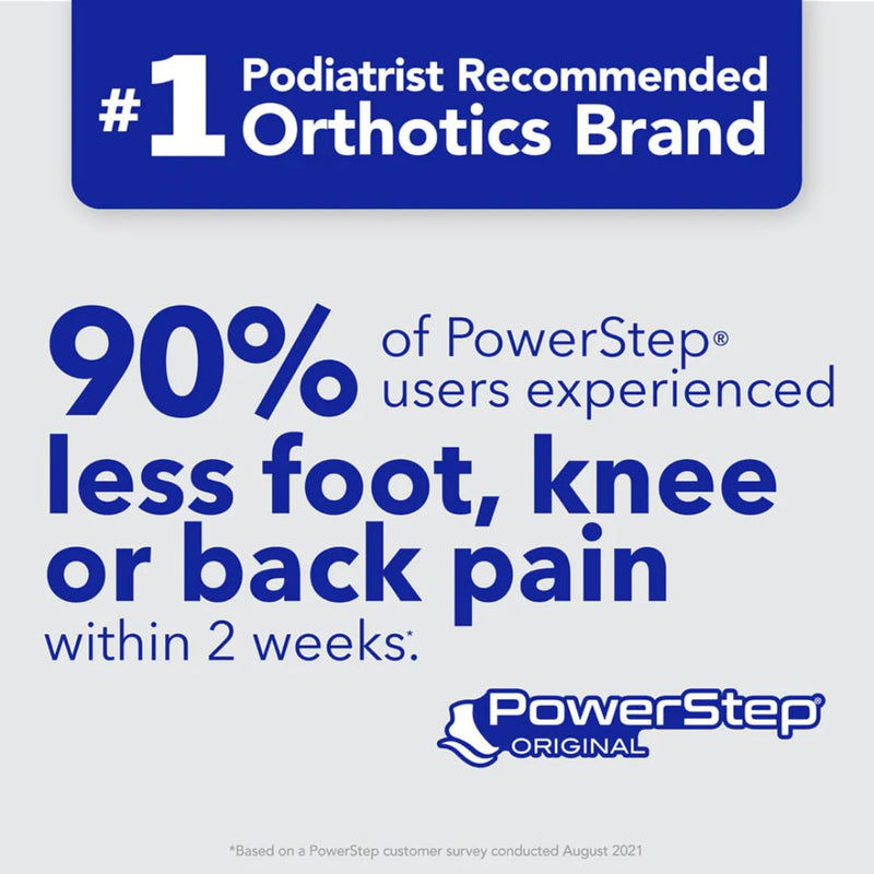 PowerStep Original Insoles, Arch Pain Relief Orthotics, Tight Shoes, Foot Support for Plantar Fasciitis, Mild Pronation, Foot & Arch Support Inserts, Shoe Inserts, Made in the USA (M 10-10.5, F 12) Blue/Black Men's 10-10.5 / Women's 12 - BeesActive Australia