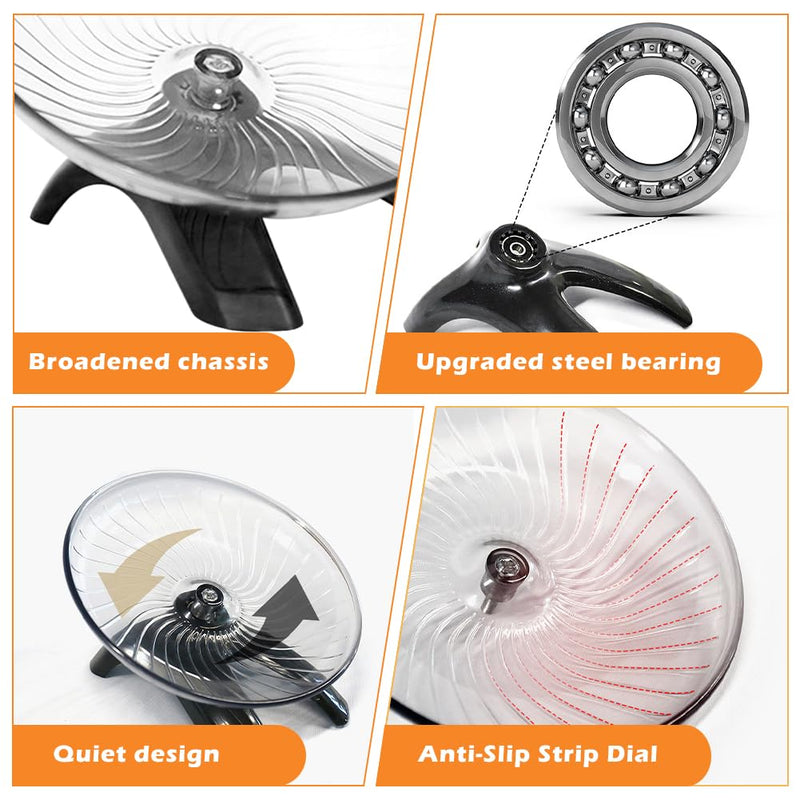 Hermit Crabs Wheel, Hamster Running Wheel,Mouse Wheel for PP Cage,Chinchilla Wheel Attach to Cage,Tortoise Wheel,Hamster Flying Saucerm,Silent Hamster Wheel(Size:7.09inch) 7.09inch - BeesActive Australia