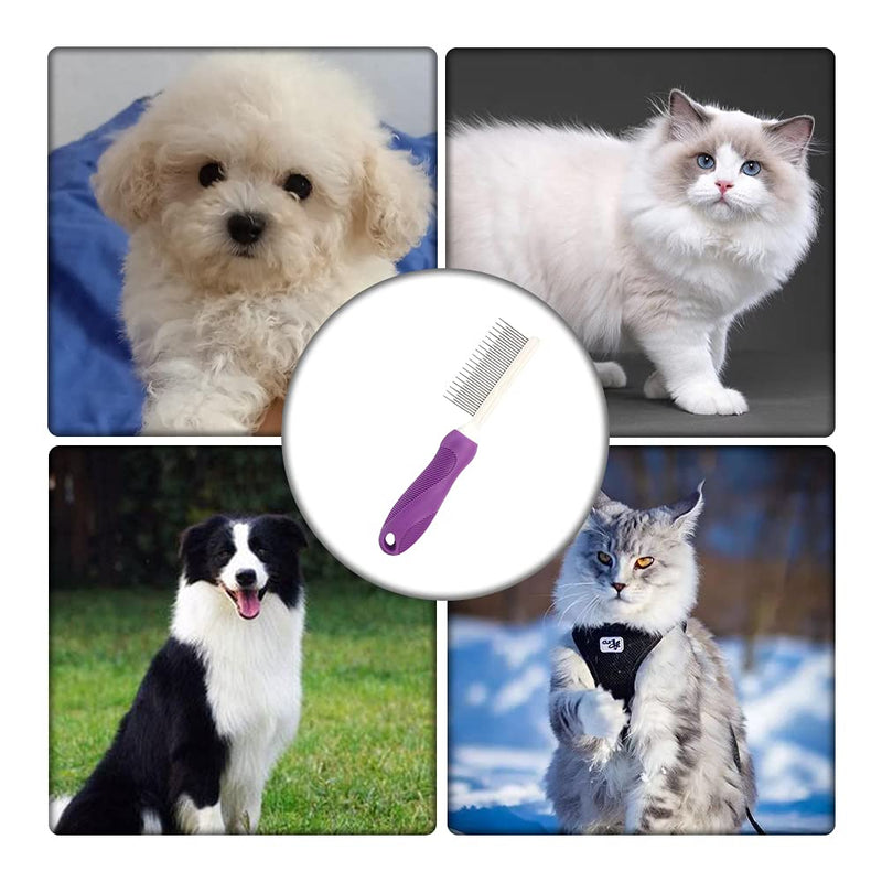Detangling Pet Hair Comb Pet Grooming Comb Long Stainless Steel Teeth Comb for Dogs Cats - BeesActive Australia