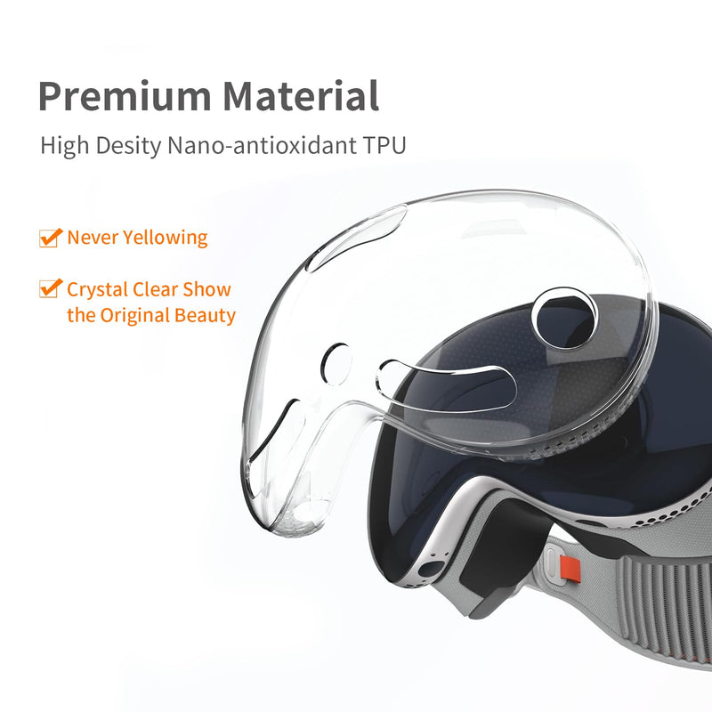 HUALIMEI Clear TPU Case Compatible with Apple Vision Pro, Scratch Resistant Transparent Soft Protective Front Shell Cover Protector for Vision Pro VR Headsets Accessories 2024 - BeesActive Australia