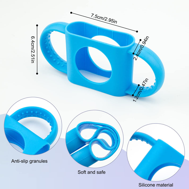 4 Pack Baby Bottle Handles Compatible with Dr Brown Baby Bottles Soft Silicone Narrow Baby Bottles Handles Non-Slip Easy Grip Handles Dishwasher Safe (White, Pink, Blue, Green) 4 pcs - BeesActive Australia