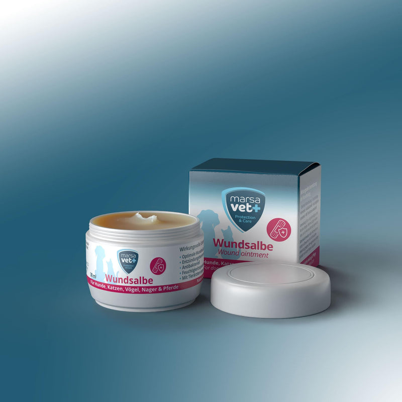 Marsavet+ 30ml wound ointment for dogs, cats, birds, rodents, horses and more. Zinc, propolis, hyaluronic acid and D-panthenol - promotes healing and prevents skin inflammation. Premium quality. - BeesActive Australia