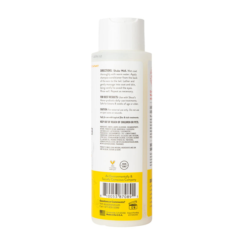 SKOUT'S HONOR: Cat Probiotic Shampoo + Conditioner for a Healthier Skin and Coat - Honeysuckle, 16 oz. - BeesActive Australia