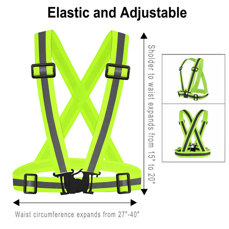 Reflective Vest Running Gear,High Visibility Adjustable Safety Vest for Outdoor Motorcycle,Dog Walking,Night Running,Hiking Color Mixing