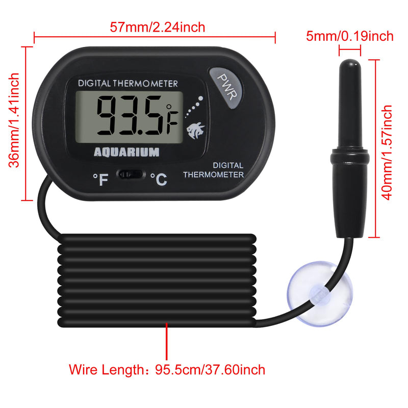 6 PackLCD Digital Aquarium Thermometer Fish Tank Water Terrarium Temperature with Suction Cup for Fish Tank Water Terrarium 6