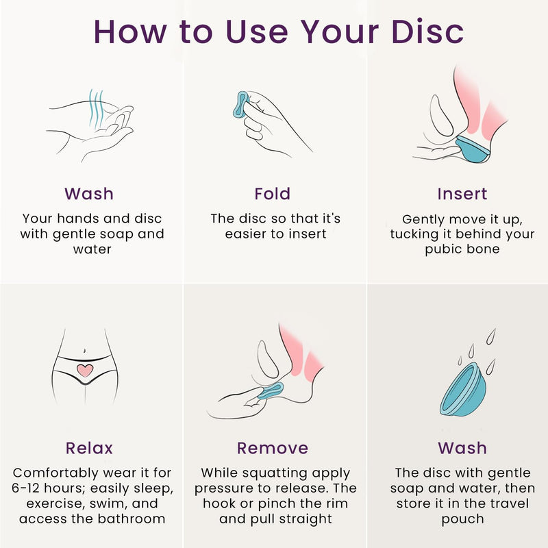 Reusable Period Disc - Soft Period Disc for Women (Small/Large (Teal & Magenta)) Small/Large (Teal & Magenta) - BeesActive Australia