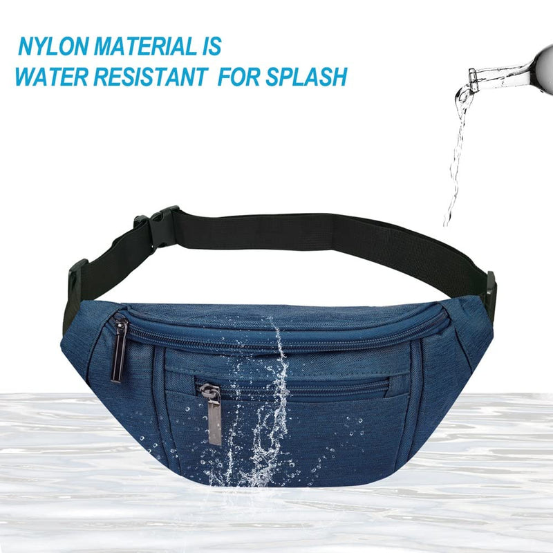 Fanny Pack for Men Women,Crossbody Waist Bag Pack,Belt Bag for Travel Walking Running Hiking Cycling,Easy Carry Any Phone,Wallet (Dark blue) Dark blue