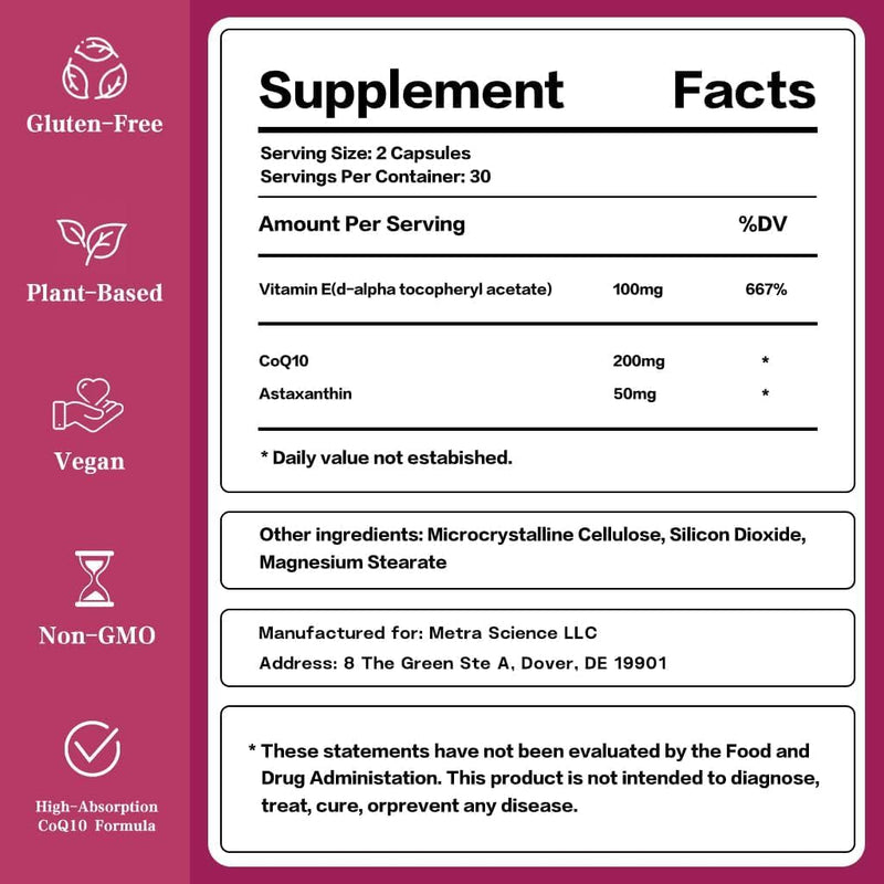 Coenzyme Q10 Supplements - 2X Better Absorption, Cellular Energy Support with Astaxanthin and Vitamin E, Antioxidant for Heart Health & Energy Production, 2 Month Supply, 120 Capsules (120) 2 Bottles