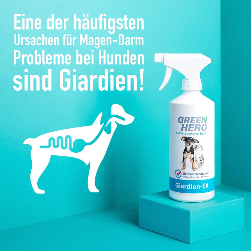 Green Hero Giardia EX Disinfectant Spray for Dogs & Cats 500ml | Highly effective against Giardia, bacteria, viruses & fungi | Dermatologically tested for disinfection of animals and the environment - BeesActive Australia