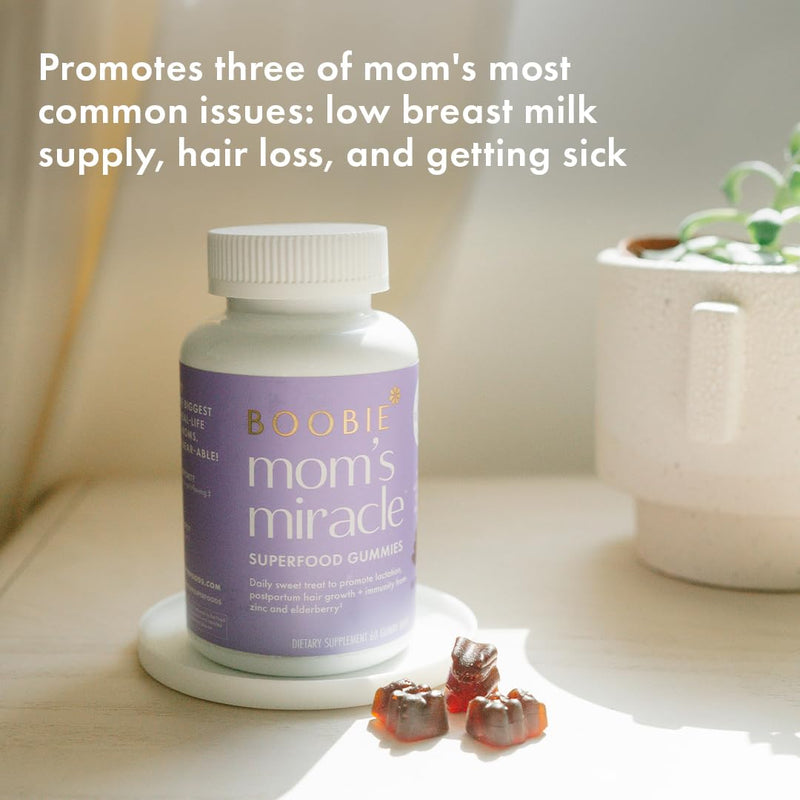 Boobie Moms Miracle Lactation Support Gummies | Milk & Hair Booster - 60 Ct 60 Count (Pack of 1)