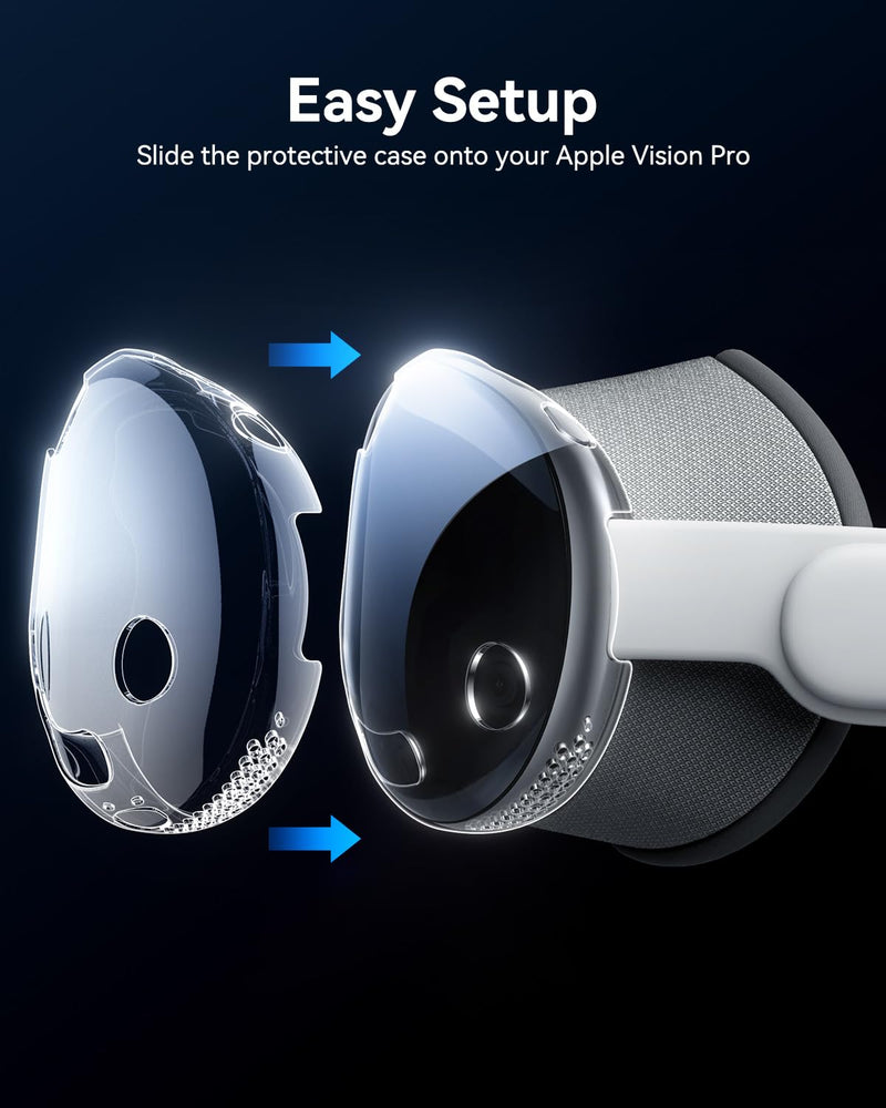 DIMONCOAT Compatible with Apple Vision Pro Case, [1:1 Coverage] Crystal Clear TPU Ultra Slim [Anti-Scratch Dustproof] Protective Cover for Apple Vision Pro VR Headset 2024 Accessories -Transparent - BeesActive Australia
