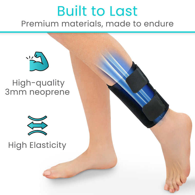Vive Shin Splint Compression Wrap (Pair) - Adjustable Brace for Pain Relief, Support and Recovery - Lower Calf Compression Sleeve - for Medial Tibial Stress Syndrome and Anterior Shin Splints (Black) Black
