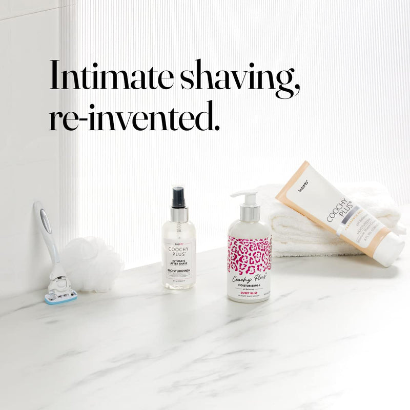 IntiMD Coochy Plus Intimate Shaving Complete Kit - Antioxidant Formula Prevents Razor Burns, Itchiness & Ingrown Hairs - Fragrance Free Shave Cream+After Shave Mist 12 Fl Oz (Pack of 1)