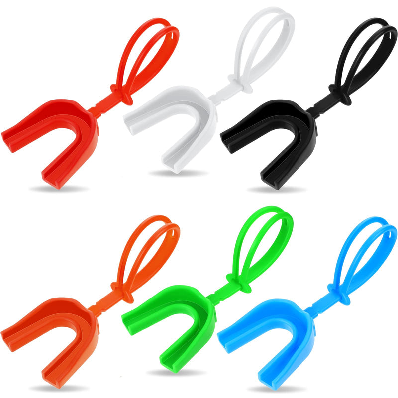 TOODOO 6 Pcs Strapped Mouth Guard Sports Mouthguard with Strap No Boil Football Boxing Mouthpiece Adult Youth Braces Soft Mouthguard for Lacrosse Basketball Hockey Wrestling Adults Multicolor - BeesActive Australia