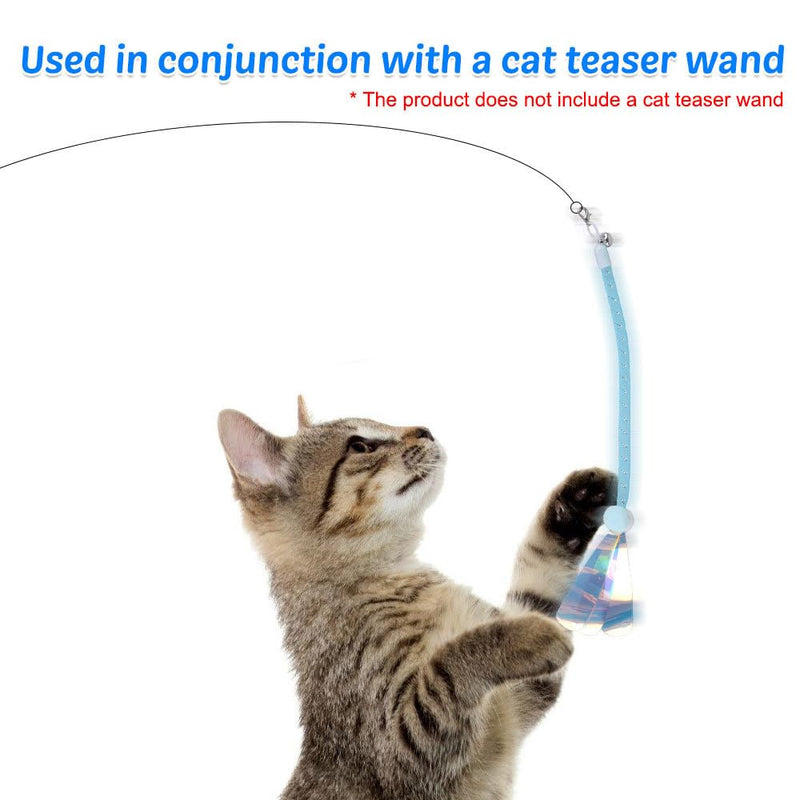 MiOYOOW Cat Wand Toy Refills, 6PCS Sequins Cat Insect Toy Interactive Cat Wand Replacement with Bells for Indoor Cats Kittens - BeesActive Australia