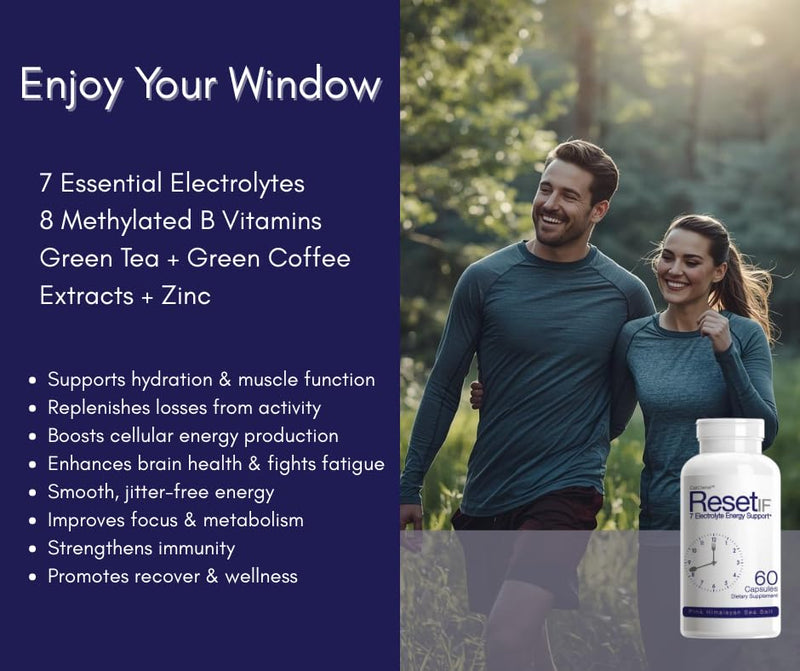 ResetIF, 7 Electrolytes, Methyl B12 & Methly Folate, Green Tea & Green Coffee Extracts, B Complex, Zinc, 72 Trace Minerals